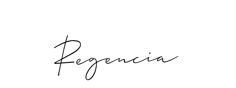 Use a signature maker to create a handwritten signature online. With this signature software, you can design (Allison_Script) your own signature for name Regencia. Regencia signature style 2 images and pictures png