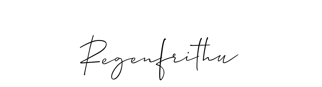 How to make Regenfrithu signature? Allison_Script is a professional autograph style. Create handwritten signature for Regenfrithu name. Regenfrithu signature style 2 images and pictures png