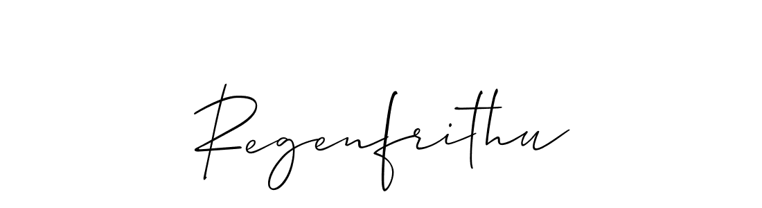 How to make Regenfrithu signature? Allison_Script is a professional autograph style. Create handwritten signature for Regenfrithu name. Regenfrithu signature style 2 images and pictures png