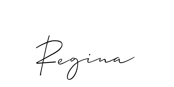 Use a signature maker to create a handwritten signature online. With this signature software, you can design (Allison_Script) your own signature for name Regina. Regina signature style 2 images and pictures png