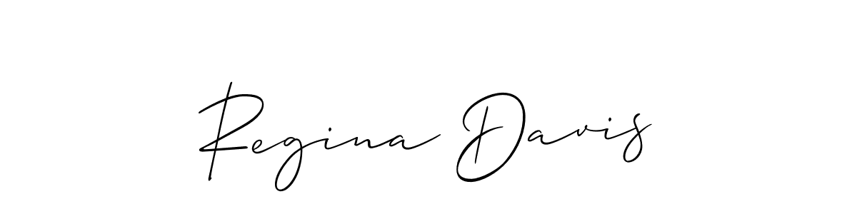 You should practise on your own different ways (Allison_Script) to write your name (Regina Davis) in signature. don't let someone else do it for you. Regina Davis signature style 2 images and pictures png