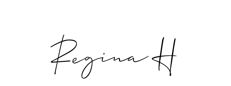 Design your own signature with our free online signature maker. With this signature software, you can create a handwritten (Allison_Script) signature for name Regina H. Regina H signature style 2 images and pictures png