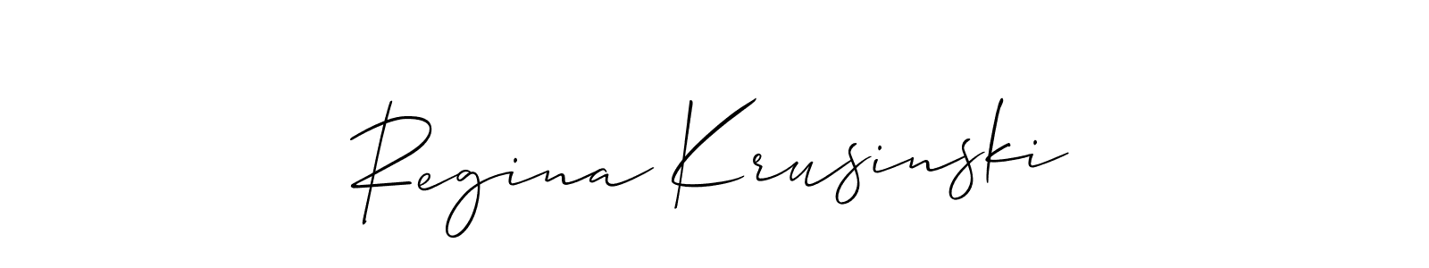 How to make Regina Krusinski signature? Allison_Script is a professional autograph style. Create handwritten signature for Regina Krusinski name. Regina Krusinski signature style 2 images and pictures png