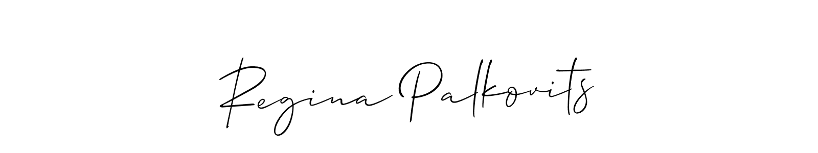 Allison_Script is a professional signature style that is perfect for those who want to add a touch of class to their signature. It is also a great choice for those who want to make their signature more unique. Get Regina Palkovits name to fancy signature for free. Regina Palkovits signature style 2 images and pictures png
