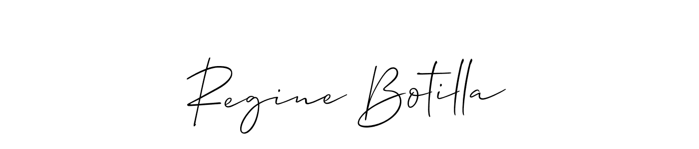 How to make Regine Botilla name signature. Use Allison_Script style for creating short signs online. This is the latest handwritten sign. Regine Botilla signature style 2 images and pictures png