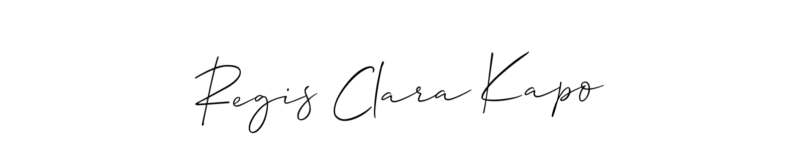 Create a beautiful signature design for name Regis Clara Kapo. With this signature (Allison_Script) fonts, you can make a handwritten signature for free. Regis Clara Kapo signature style 2 images and pictures png