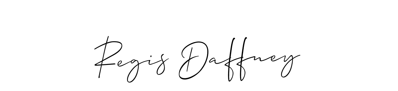 You should practise on your own different ways (Allison_Script) to write your name (Regis Daffney) in signature. don't let someone else do it for you. Regis Daffney signature style 2 images and pictures png