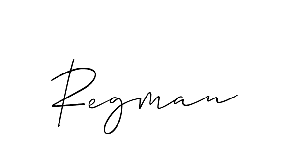 The best way (Allison_Script) to make a short signature is to pick only two or three words in your name. The name Regman include a total of six letters. For converting this name. Regman signature style 2 images and pictures png