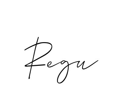 How to make Regu name signature. Use Allison_Script style for creating short signs online. This is the latest handwritten sign. Regu signature style 2 images and pictures png