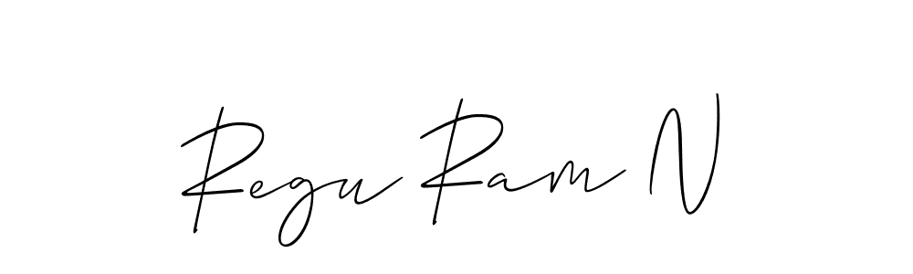 Also we have Regu Ram N name is the best signature style. Create professional handwritten signature collection using Allison_Script autograph style. Regu Ram N signature style 2 images and pictures png