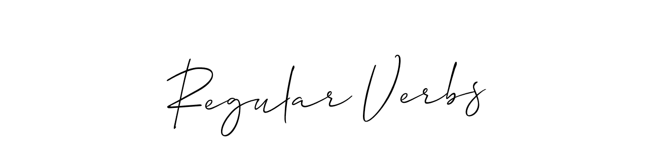 Similarly Allison_Script is the best handwritten signature design. Signature creator online .You can use it as an online autograph creator for name Regular Verbs. Regular Verbs signature style 2 images and pictures png