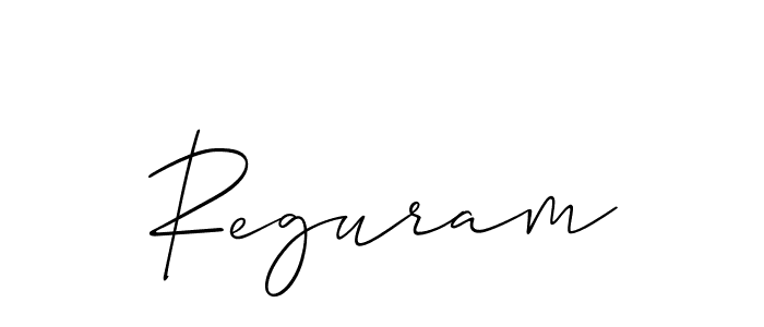 The best way (Allison_Script) to make a short signature is to pick only two or three words in your name. The name Reguram include a total of six letters. For converting this name. Reguram signature style 2 images and pictures png