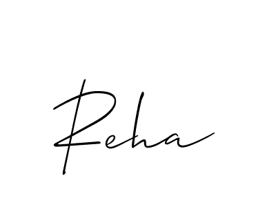 Create a beautiful signature design for name Reha. With this signature (Allison_Script) fonts, you can make a handwritten signature for free. Reha signature style 2 images and pictures png