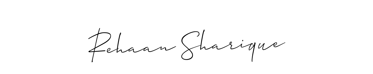 You should practise on your own different ways (Allison_Script) to write your name (Rehaan Sharique) in signature. don't let someone else do it for you. Rehaan Sharique signature style 2 images and pictures png