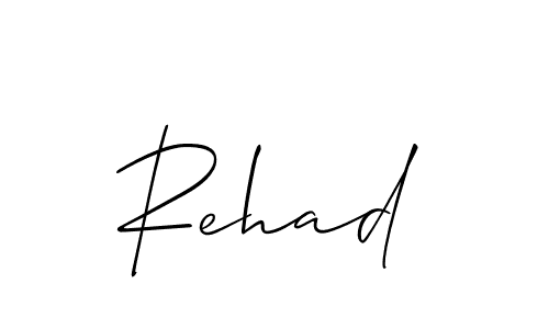 The best way (Allison_Script) to make a short signature is to pick only two or three words in your name. The name Rehad include a total of six letters. For converting this name. Rehad signature style 2 images and pictures png