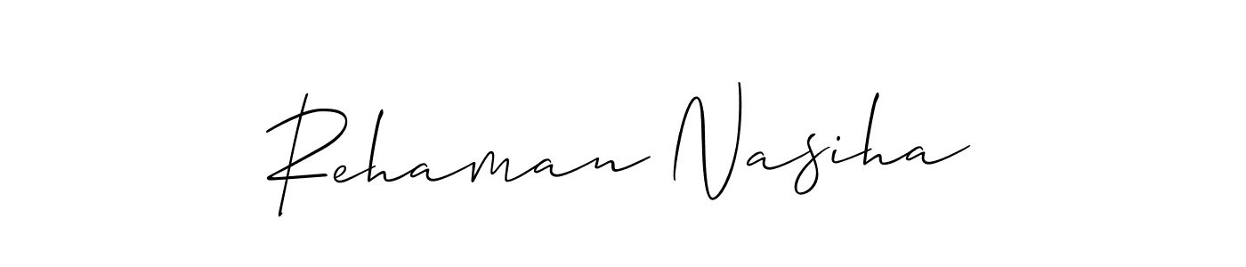 Make a short Rehaman Nasiha signature style. Manage your documents anywhere anytime using Allison_Script. Create and add eSignatures, submit forms, share and send files easily. Rehaman Nasiha signature style 2 images and pictures png