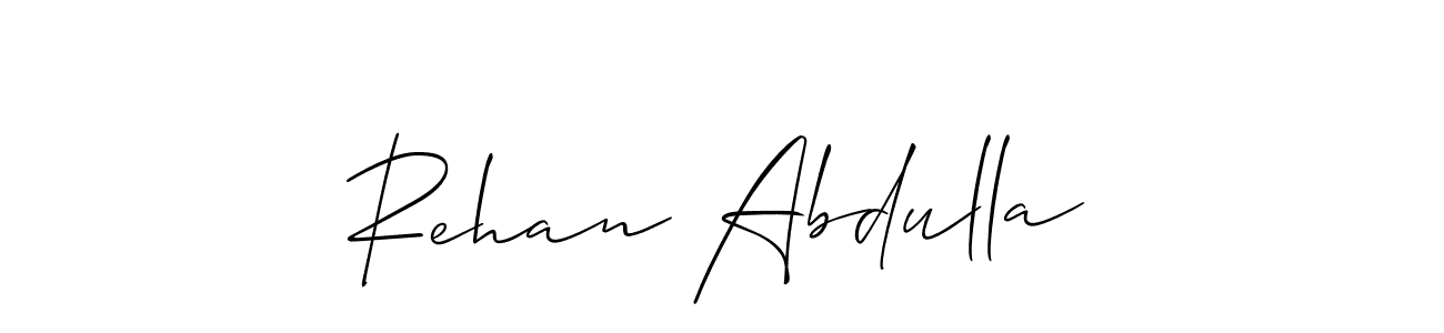 Make a short Rehan Abdulla signature style. Manage your documents anywhere anytime using Allison_Script. Create and add eSignatures, submit forms, share and send files easily. Rehan Abdulla signature style 2 images and pictures png