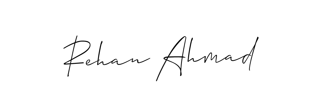 How to make Rehan Ahmad name signature. Use Allison_Script style for creating short signs online. This is the latest handwritten sign. Rehan Ahmad signature style 2 images and pictures png