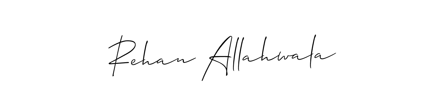 The best way (Allison_Script) to make a short signature is to pick only two or three words in your name. The name Rehan Allahwala include a total of six letters. For converting this name. Rehan Allahwala signature style 2 images and pictures png