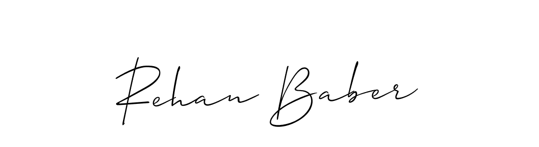 Use a signature maker to create a handwritten signature online. With this signature software, you can design (Allison_Script) your own signature for name Rehan Baber. Rehan Baber signature style 2 images and pictures png