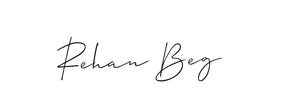 How to make Rehan Beg signature? Allison_Script is a professional autograph style. Create handwritten signature for Rehan Beg name. Rehan Beg signature style 2 images and pictures png