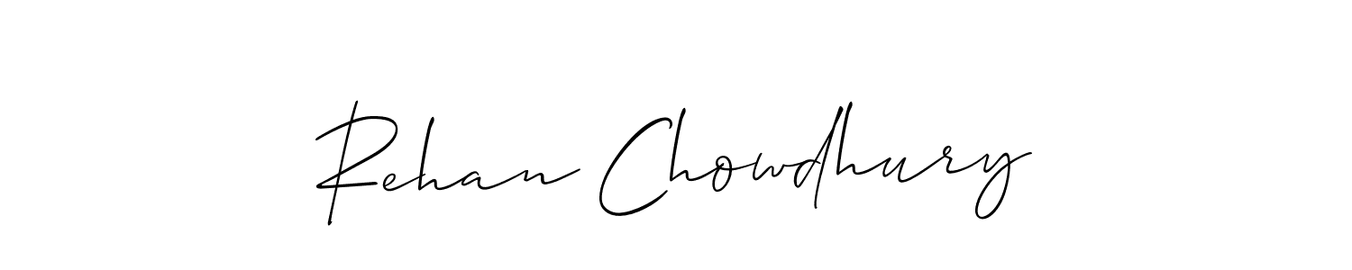 How to make Rehan Chowdhury name signature. Use Allison_Script style for creating short signs online. This is the latest handwritten sign. Rehan Chowdhury signature style 2 images and pictures png
