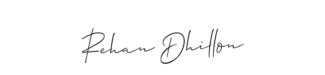 You should practise on your own different ways (Allison_Script) to write your name (Rehan Dhillon) in signature. don't let someone else do it for you. Rehan Dhillon signature style 2 images and pictures png