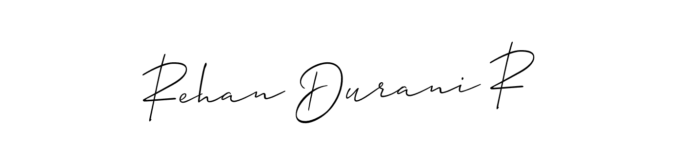 It looks lik you need a new signature style for name Rehan Durani R. Design unique handwritten (Allison_Script) signature with our free signature maker in just a few clicks. Rehan Durani R signature style 2 images and pictures png