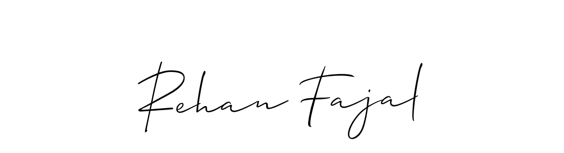 How to make Rehan Fajal signature? Allison_Script is a professional autograph style. Create handwritten signature for Rehan Fajal name. Rehan Fajal signature style 2 images and pictures png