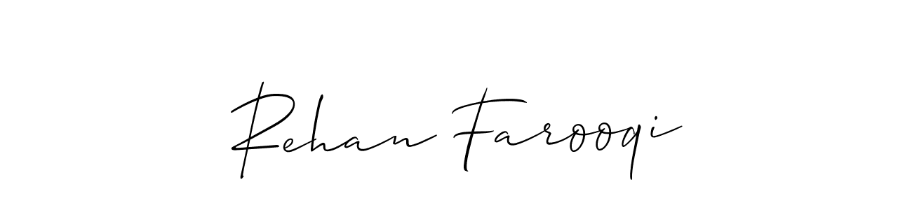 Design your own signature with our free online signature maker. With this signature software, you can create a handwritten (Allison_Script) signature for name Rehan Farooqi. Rehan Farooqi signature style 2 images and pictures png