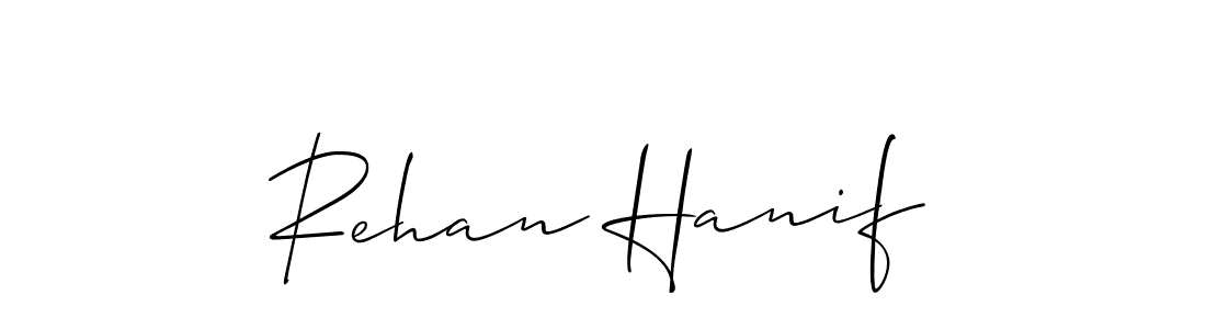 Also we have Rehan Hanif name is the best signature style. Create professional handwritten signature collection using Allison_Script autograph style. Rehan Hanif signature style 2 images and pictures png