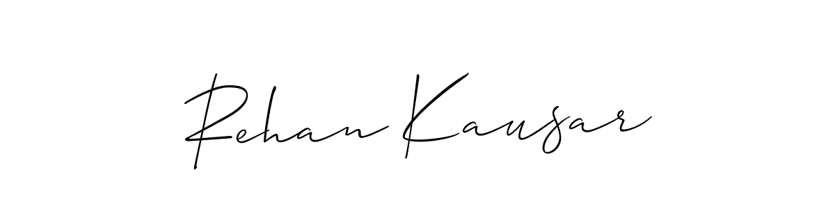 You should practise on your own different ways (Allison_Script) to write your name (Rehan Kausar) in signature. don't let someone else do it for you. Rehan Kausar signature style 2 images and pictures png