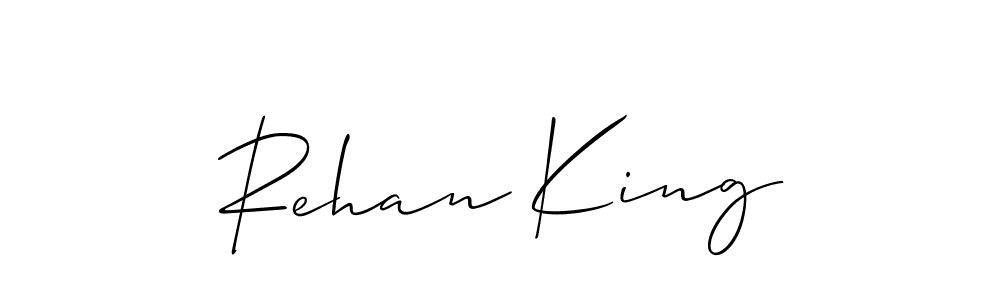 How to make Rehan King signature? Allison_Script is a professional autograph style. Create handwritten signature for Rehan King name. Rehan King signature style 2 images and pictures png