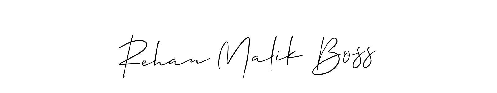 if you are searching for the best signature style for your name Rehan Malik Boss. so please give up your signature search. here we have designed multiple signature styles  using Allison_Script. Rehan Malik Boss signature style 2 images and pictures png