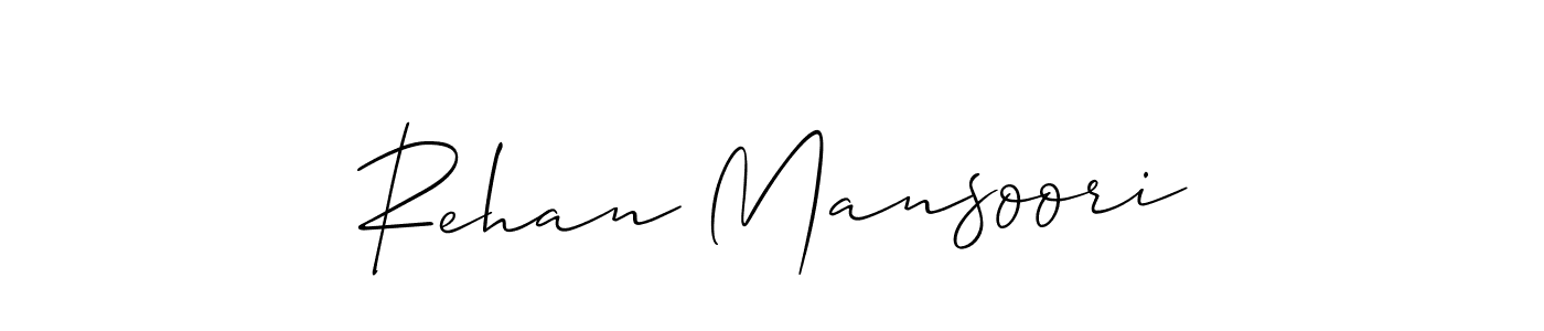 Use a signature maker to create a handwritten signature online. With this signature software, you can design (Allison_Script) your own signature for name Rehan Mansoori. Rehan Mansoori signature style 2 images and pictures png