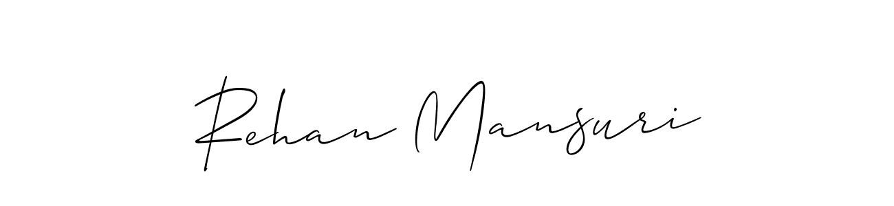 The best way (Allison_Script) to make a short signature is to pick only two or three words in your name. The name Rehan Mansuri include a total of six letters. For converting this name. Rehan Mansuri signature style 2 images and pictures png