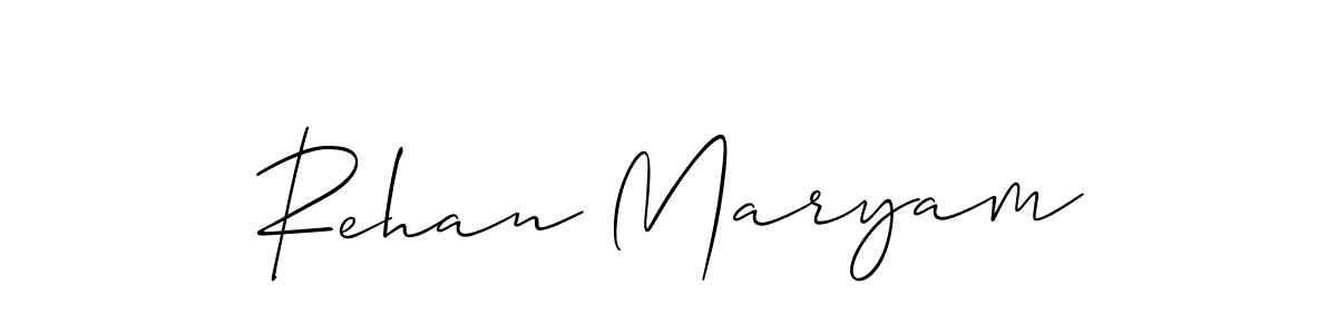 It looks lik you need a new signature style for name Rehan Maryam. Design unique handwritten (Allison_Script) signature with our free signature maker in just a few clicks. Rehan Maryam signature style 2 images and pictures png