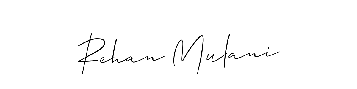 How to make Rehan Mulani name signature. Use Allison_Script style for creating short signs online. This is the latest handwritten sign. Rehan Mulani signature style 2 images and pictures png
