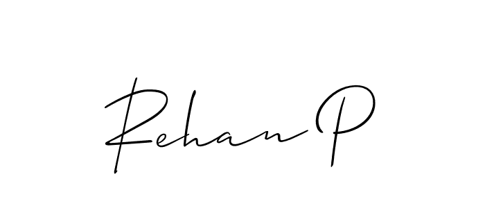 Make a beautiful signature design for name Rehan P. Use this online signature maker to create a handwritten signature for free. Rehan P signature style 2 images and pictures png
