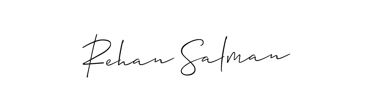 Use a signature maker to create a handwritten signature online. With this signature software, you can design (Allison_Script) your own signature for name Rehan Salman. Rehan Salman signature style 2 images and pictures png