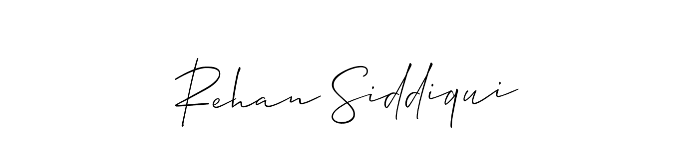 if you are searching for the best signature style for your name Rehan Siddiqui. so please give up your signature search. here we have designed multiple signature styles  using Allison_Script. Rehan Siddiqui signature style 2 images and pictures png