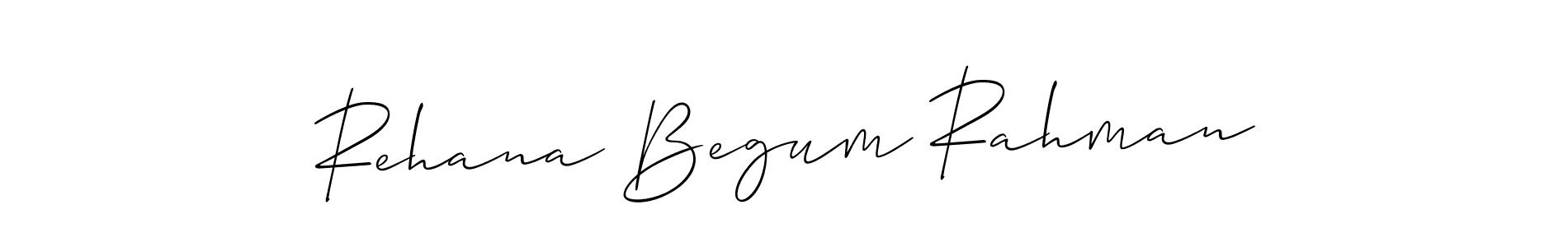 Allison_Script is a professional signature style that is perfect for those who want to add a touch of class to their signature. It is also a great choice for those who want to make their signature more unique. Get Rehana Begum Rahman name to fancy signature for free. Rehana Begum Rahman signature style 2 images and pictures png