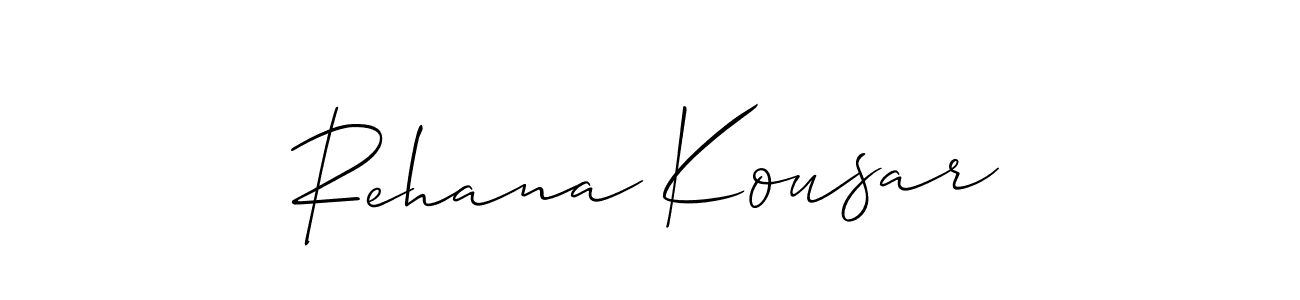 It looks lik you need a new signature style for name Rehana Kousar. Design unique handwritten (Allison_Script) signature with our free signature maker in just a few clicks. Rehana Kousar signature style 2 images and pictures png