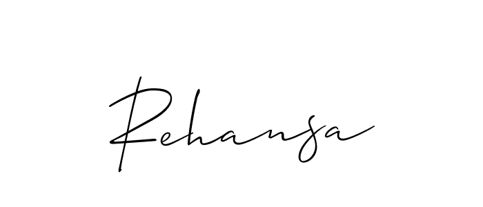 Make a beautiful signature design for name Rehansa. With this signature (Allison_Script) style, you can create a handwritten signature for free. Rehansa signature style 2 images and pictures png