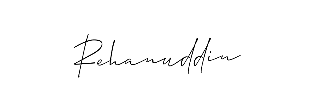 Use a signature maker to create a handwritten signature online. With this signature software, you can design (Allison_Script) your own signature for name Rehanuddin. Rehanuddin signature style 2 images and pictures png