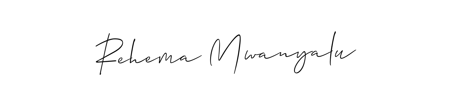Make a short Rehema Mwanyalu signature style. Manage your documents anywhere anytime using Allison_Script. Create and add eSignatures, submit forms, share and send files easily. Rehema Mwanyalu signature style 2 images and pictures png