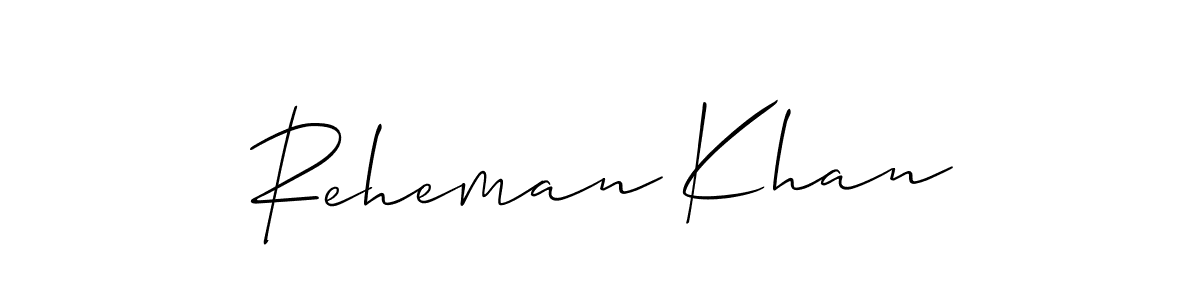 Similarly Allison_Script is the best handwritten signature design. Signature creator online .You can use it as an online autograph creator for name Reheman Khan. Reheman Khan signature style 2 images and pictures png