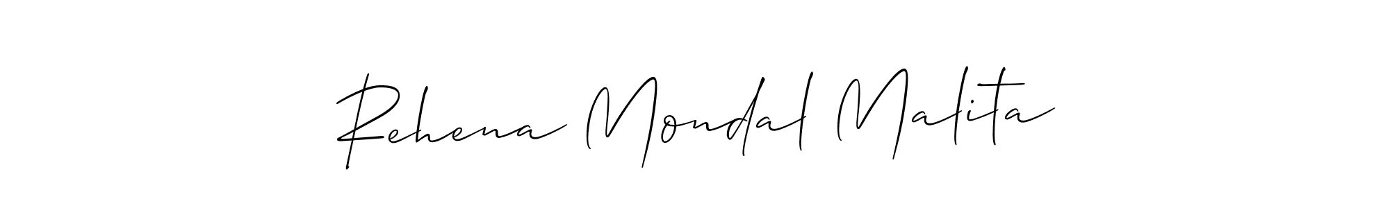 Make a beautiful signature design for name Rehena Mondal Malita. With this signature (Allison_Script) style, you can create a handwritten signature for free. Rehena Mondal Malita signature style 2 images and pictures png