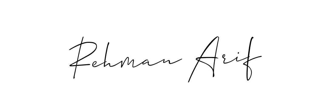 Also we have Rehman Arif name is the best signature style. Create professional handwritten signature collection using Allison_Script autograph style. Rehman Arif signature style 2 images and pictures png