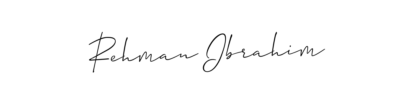 How to make Rehman Ibrahim name signature. Use Allison_Script style for creating short signs online. This is the latest handwritten sign. Rehman Ibrahim signature style 2 images and pictures png